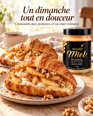 Croissants aux pommes et au miel crémeux