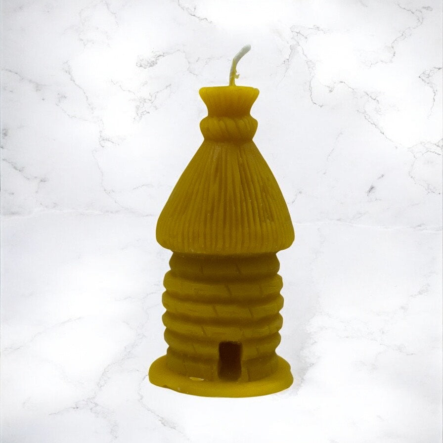 Chandelle Maisonnette en cire d’abeille naturelle
