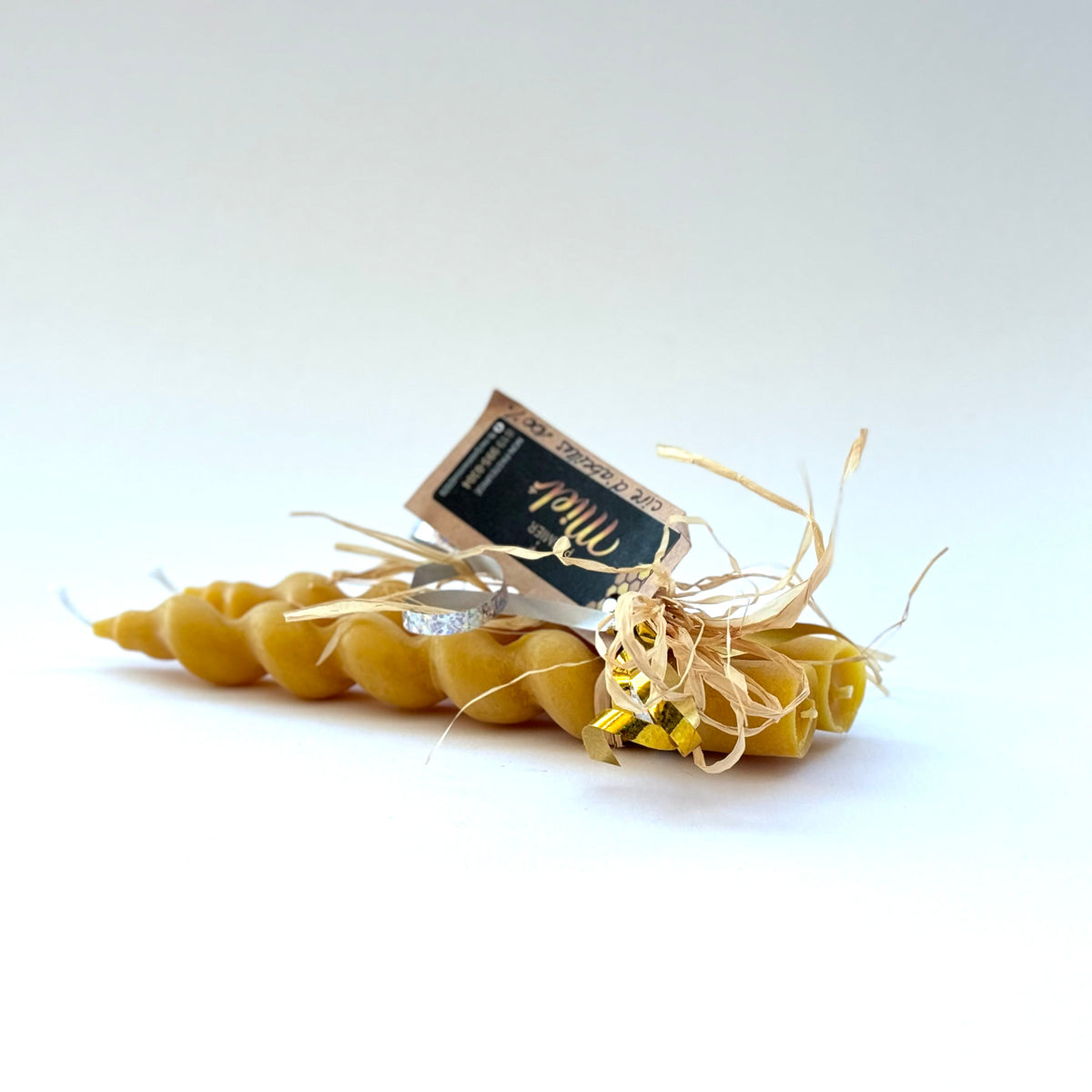 Ensemble de 2 chandelles en cire d’abeille naturelle