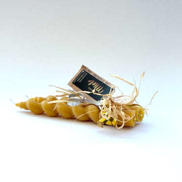 Ensemble de 2 chandelles en cire d’abeille naturelle