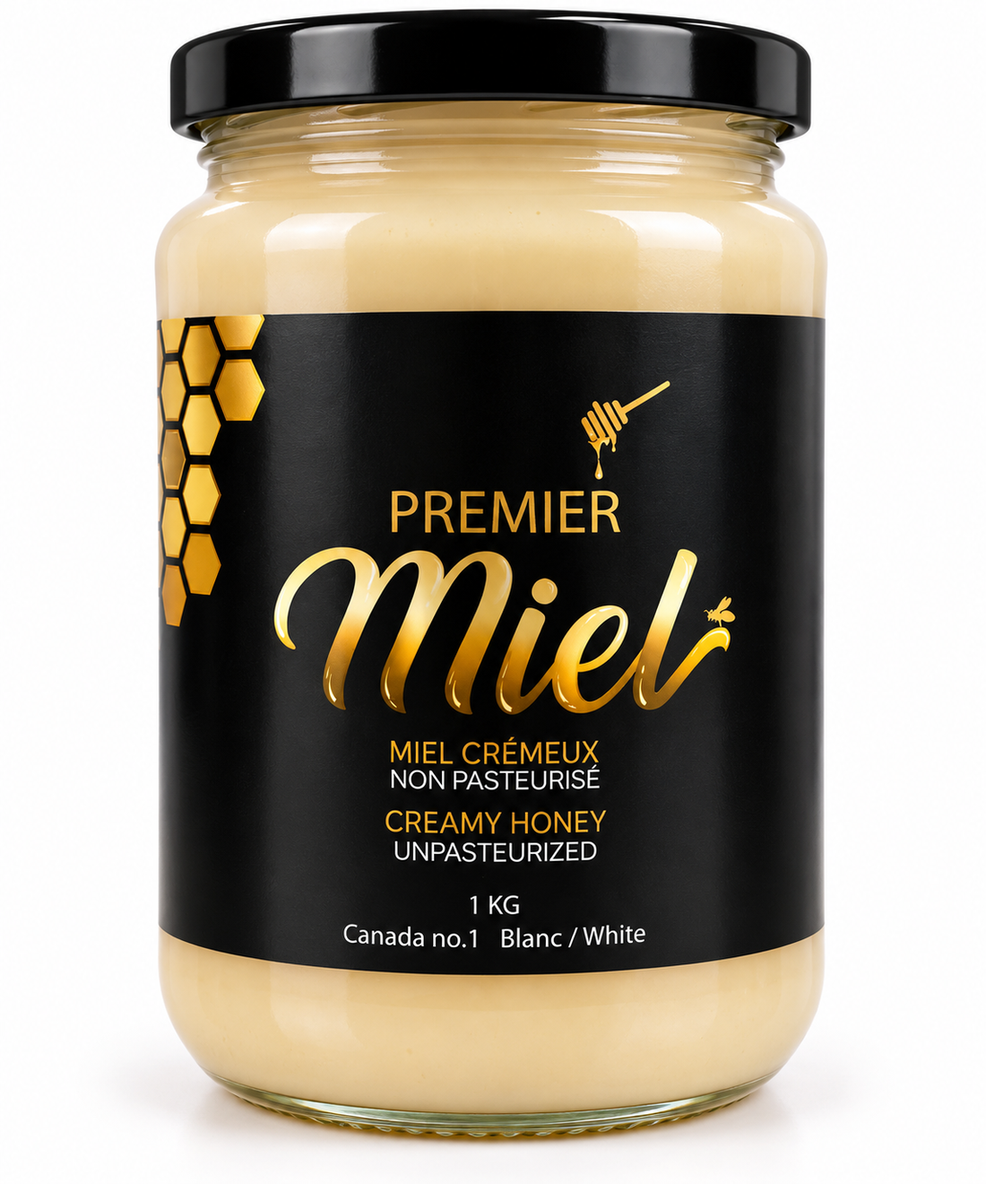 Pot de miel crémeux québécois 425 g – Premier Miel