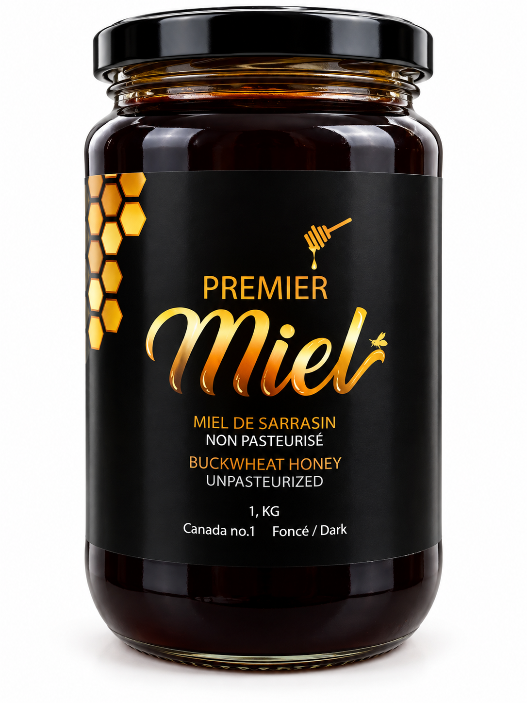 Pot de miel de sarrasin québécois 425 g – Premier Miel