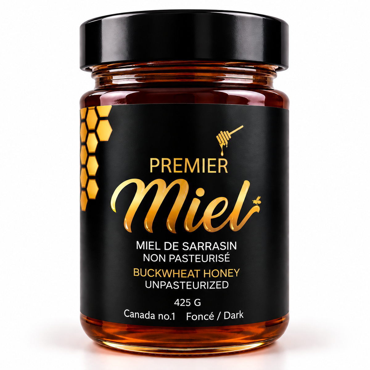 Pot de miel de sarrasin québécois 425 g – Premier Miel