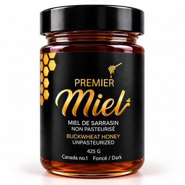Pot de miel de sarrasin québécois 425 g – Premier Miel
